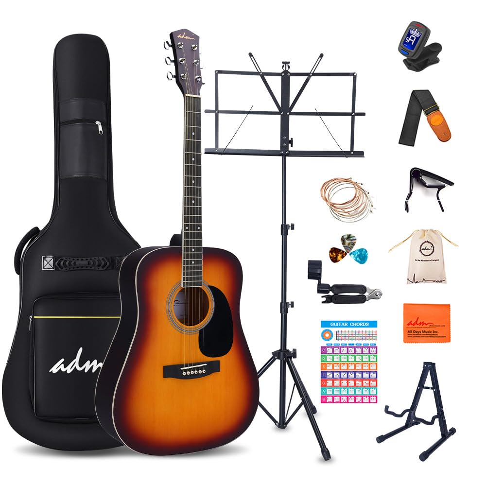 Amazon.com: ADM Dreadnought Acoustic Guitar Kit with Free Lesson