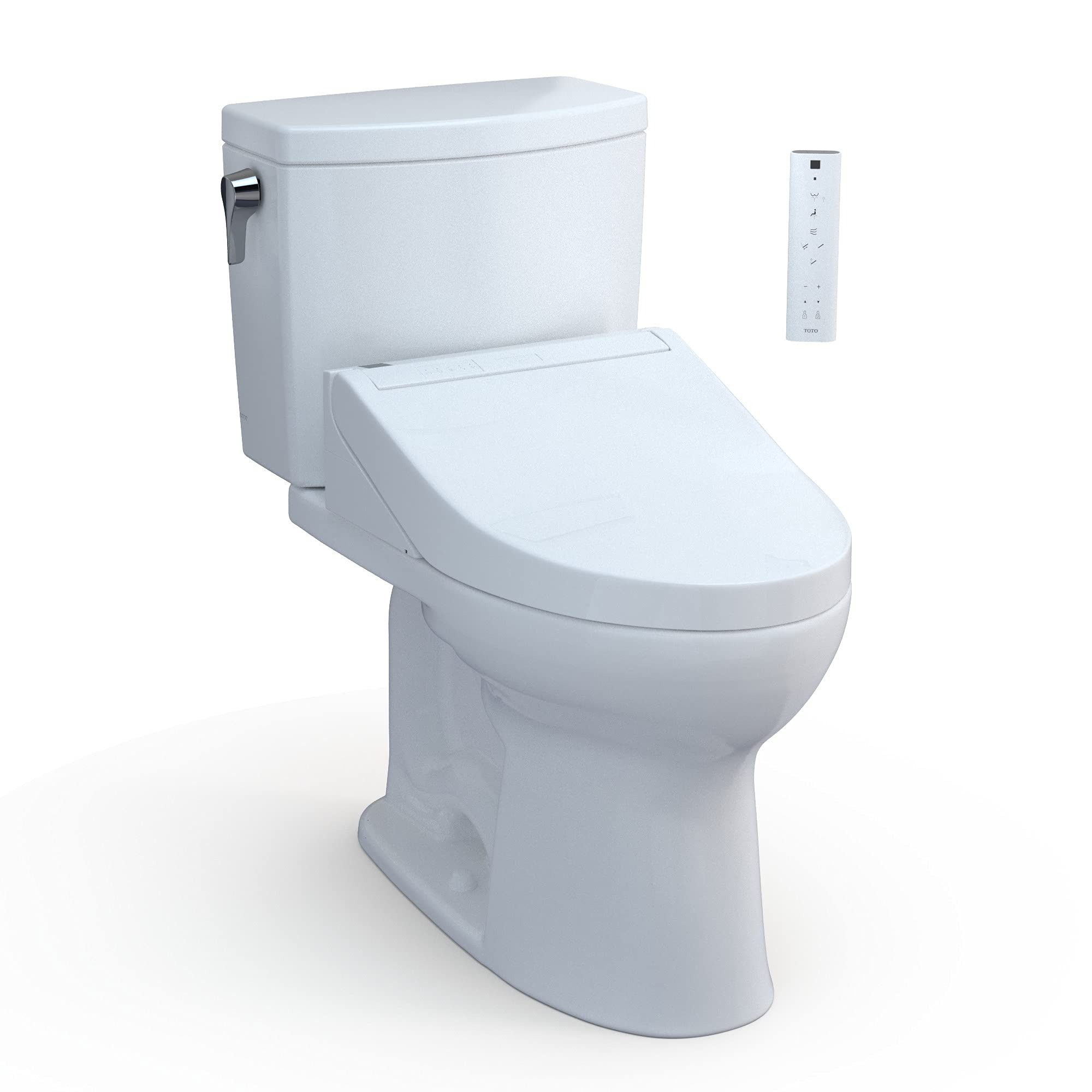 TOTOWASHLET - Drake II 1G Two-Piece Elongated 1.0 GPF Toilet and WASHLET - C5 Bidet Seat, Cotton White - MW4543084CUFG#01