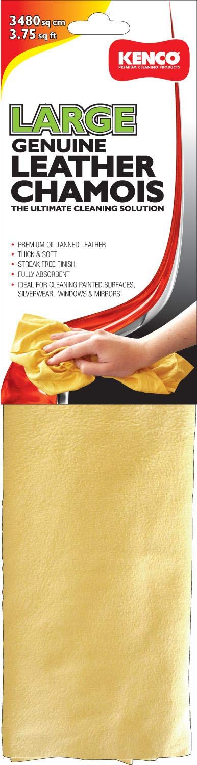 Premium Leather Chamois Cloth for Car - 3.75 Sq ft- Super Absorbent, Reusable Shammy Cloth for Car - Scratch-Free.