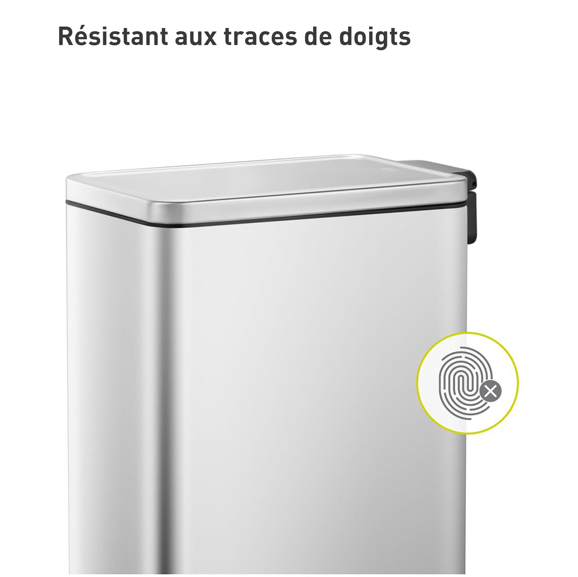 EKO Poubelle Cuisine Stella Slim 30L avec Pédale | Acier Inoxydable Anti-Traces | Design Compact | Fermeture Silencieuse Salle Bain