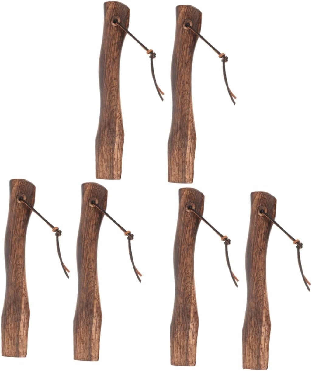 Mipcase 6pcs Mini Axe Replacement Handle Wooden Grip for Woodworking and Camping Ergonomic Design for Easy Handling and Use