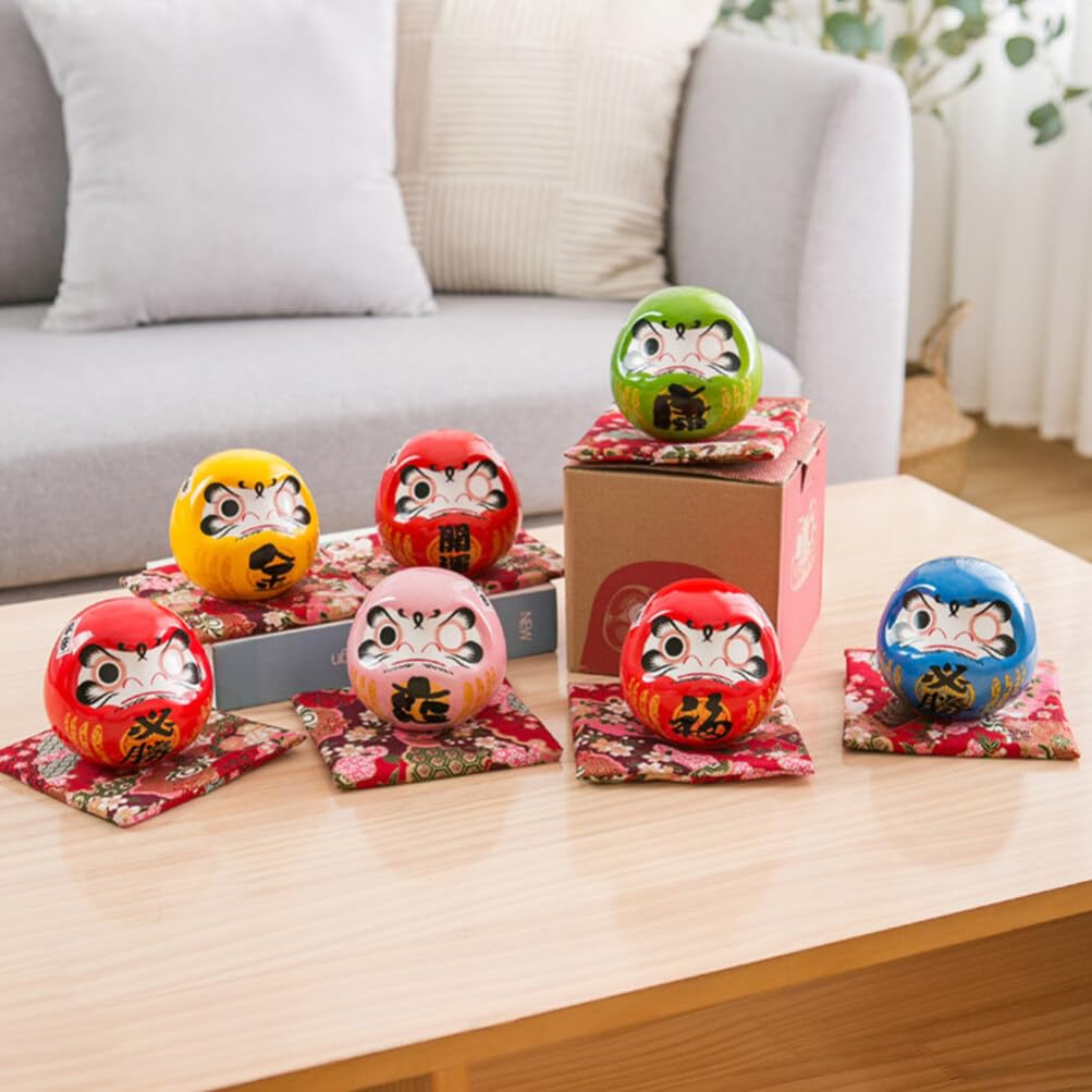 PRETYZOOM Ceramiczna Japońska Daruma Statua Fortuny Figurka Porcelanowa Miniatura