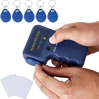KNFFSAAJL 125KHz RFID Card Copier Portable Handheld Writer ID Card Duplicator with 5 Cards ID Key Card Reader for Home Access Control System Support Reading Chip T5577 EM4305 CET5200 T5577 EM4305
