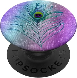 Peacock feather phone stand for boy girl men or women PopSockets PopGrip: Swappable Grip for Phones & Tablets