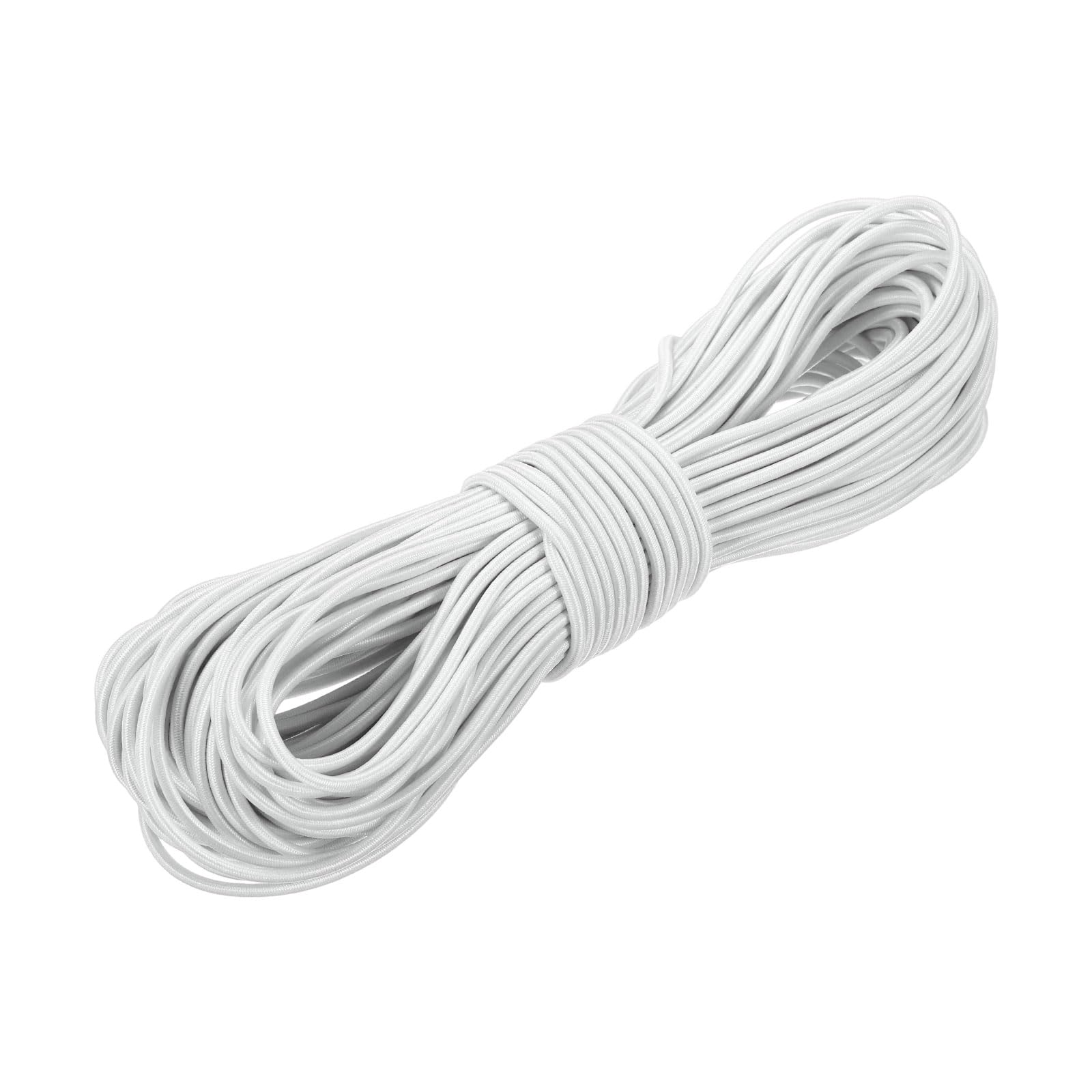 PATIKIL Elastic Bungee Cord, (1/12" x 98 Ft, White) Heavy Duty Polyester Bungee Cord Suit for - DIY Projects Kayak Strap Tarp Tie Down Canopy Boating Camping Tent