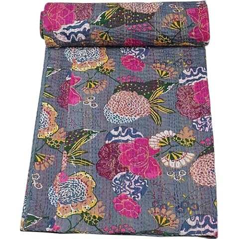 GDONLINE Cotton Fruit Print Kantha Quilt Cover