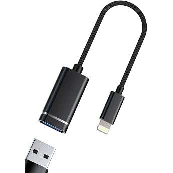 Lightning Male to USB Female Adapter for iPhone 14 13 12 11 Pro Max for iPad OTG 3.0 Data Cable Connector for Apple MFi Certified USB-A Card Reader Digital Camera Photo Memory Keyboard Ports