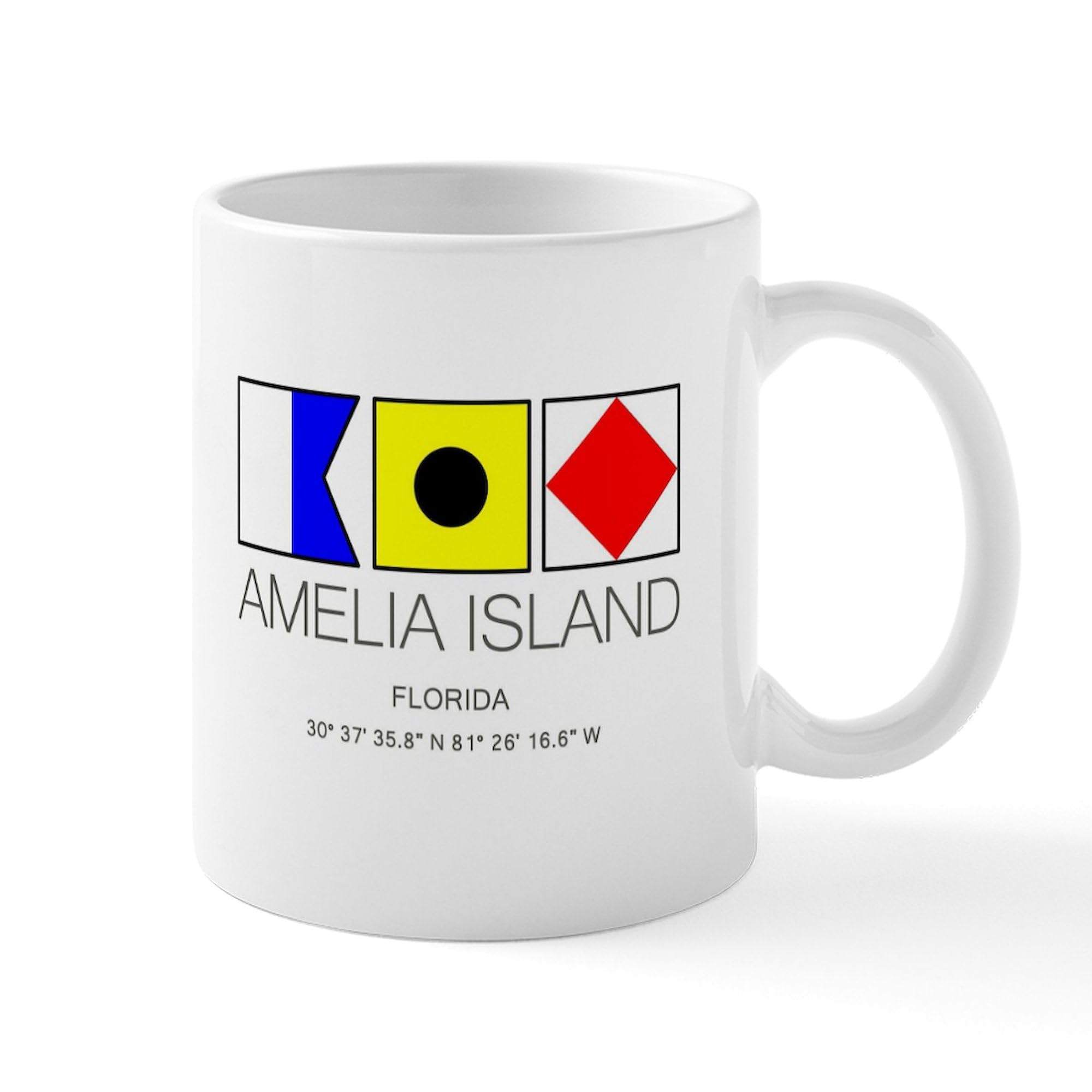 Amazon.com | CafePress AMELIA ISLAND, Florida Nautical Flag Art Mugs 11 oz  (325 ml) Ceramic Coffee Mug: Coffee Cups & Mugs