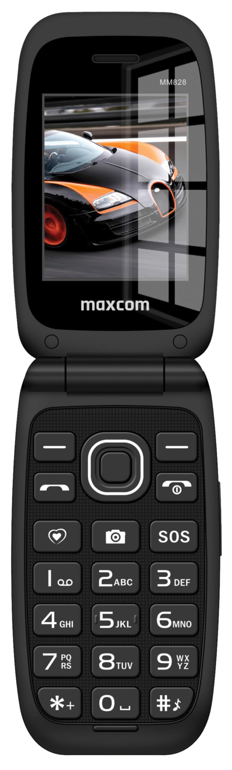 MM828 - Mobile Flip Phone - 4G VoLTE - Easy to Read 2.4" Screen - SOS Button - Long Battery Life - Dual SIM - Unlocked and SIM Free (Black)