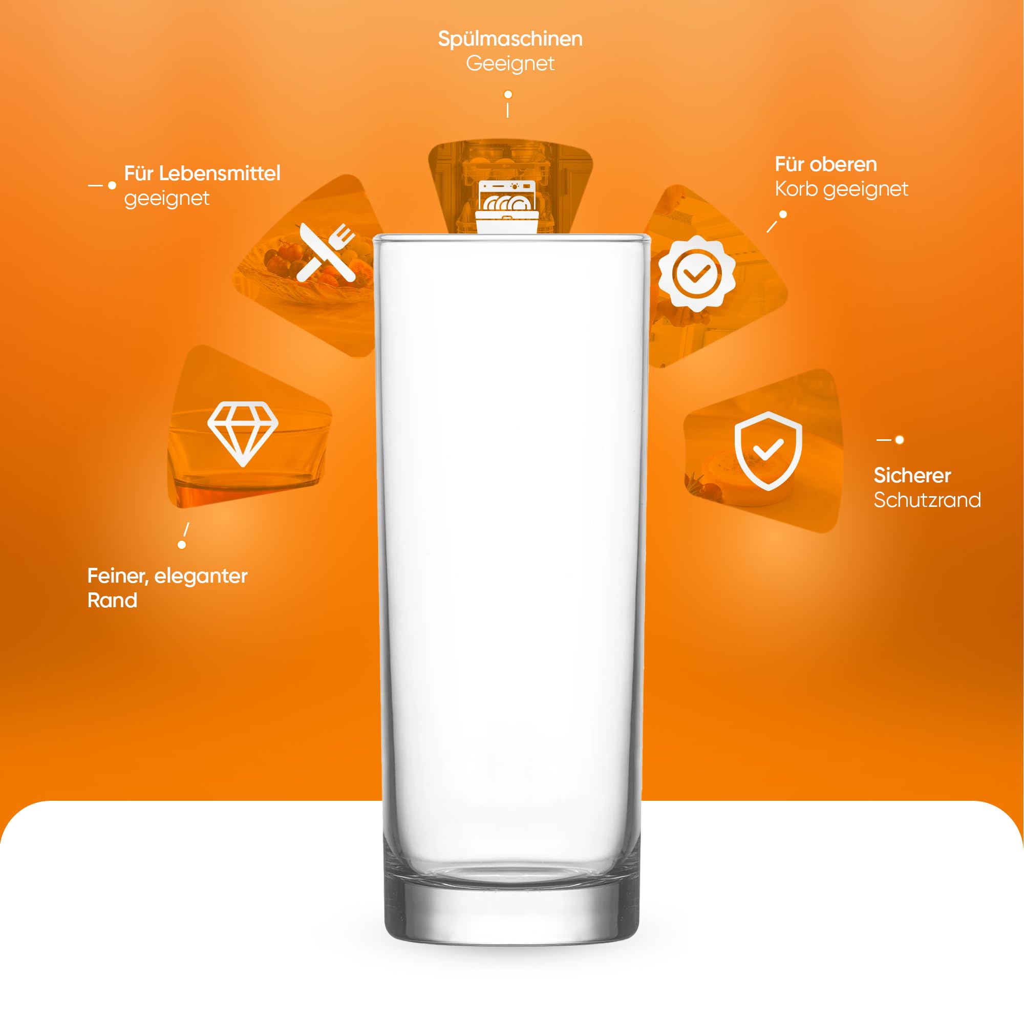 NORDIC SCHILLER Vasos de cóctel de 360 ml, juego de 6 unidades, 100 unidades, aptos para lavavajillas, vasos largos, vasos de coktail, vasos de caipirinha