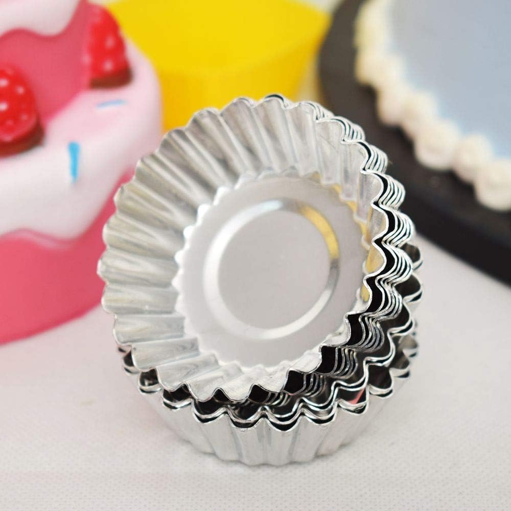 TXIN 20 Pack Egg Tart Aluminum Cupcake Cake Cookie Mold Pudding Mould Tin Baking Tool(M)