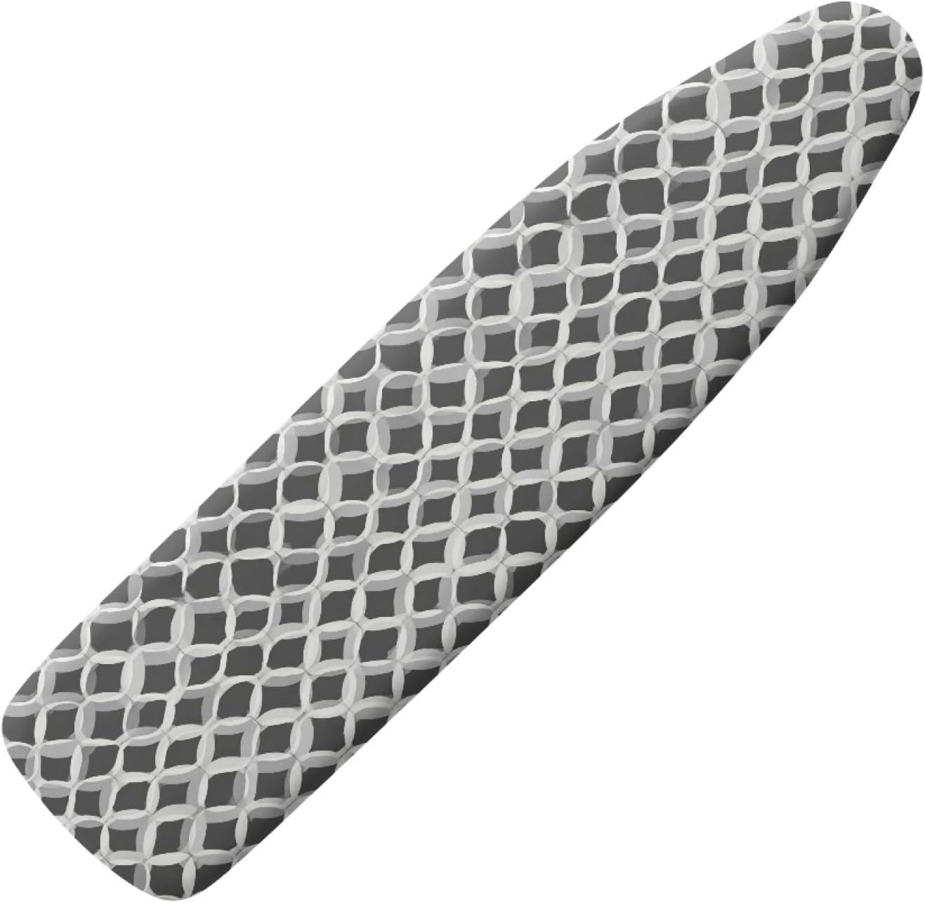 Large Ironing Board Cover and Pad 59x19 Gray Repeat Grid Iron Table Cover with Padding,Extra Wide,Resist Scorching and Staining,Heatproof,Adjustable Fastener Durable Stain