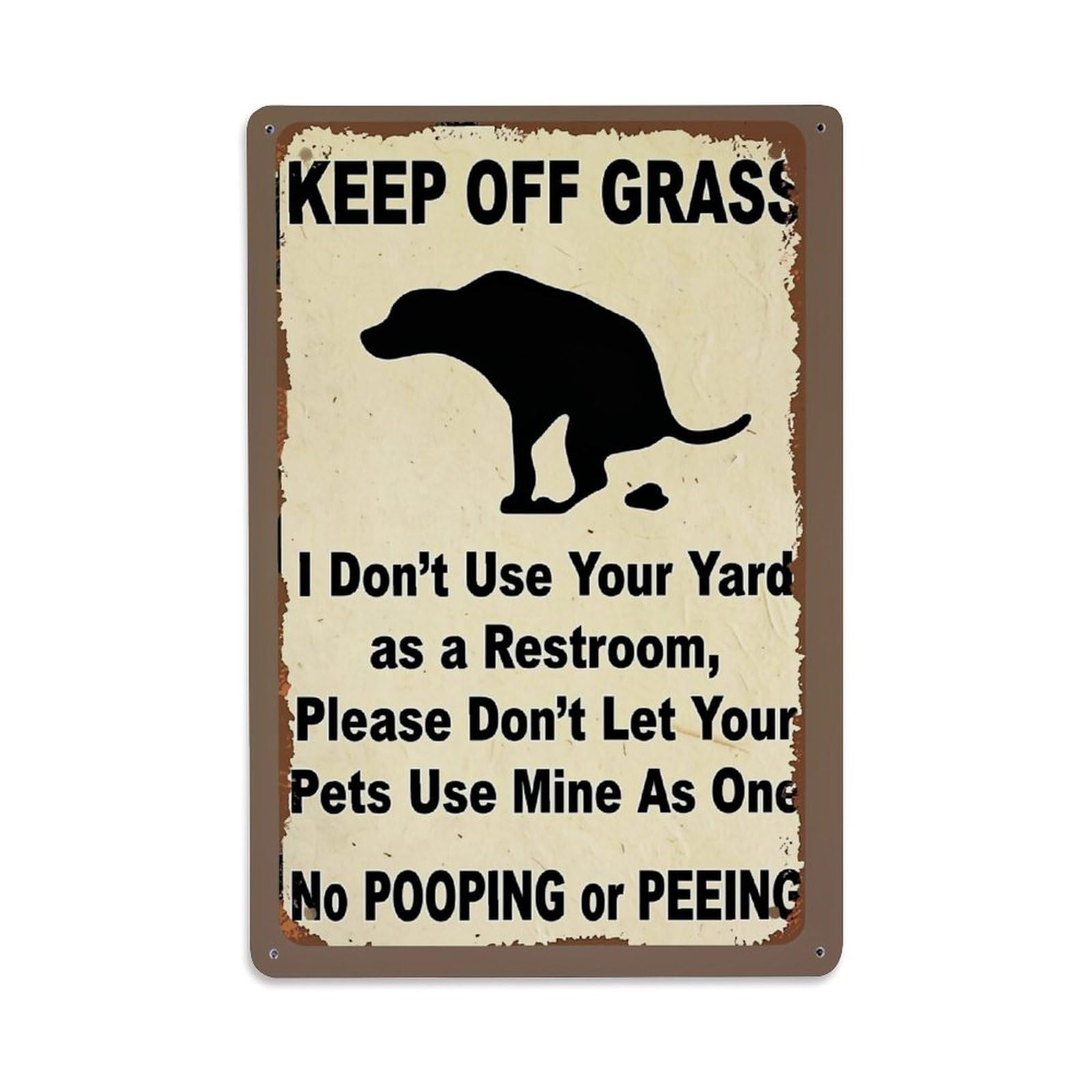 Jdyaojiesheng Vintage Keep Off Grass Dog Silhouette Sign Tin Sign Retro Metal Wall Decor Metal Poster, Home Bar Garage Farmhouse Cafe Wall Art Decoration 8X12inches
