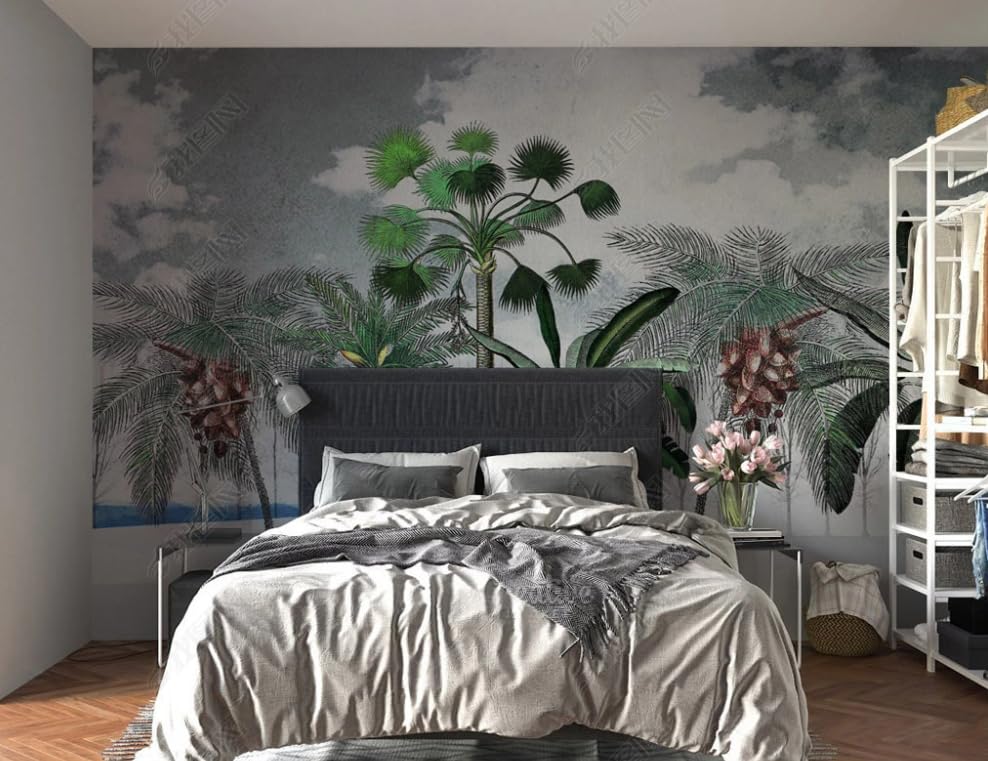Poster geant mural cocotier pour créer une chambre parentale évasion