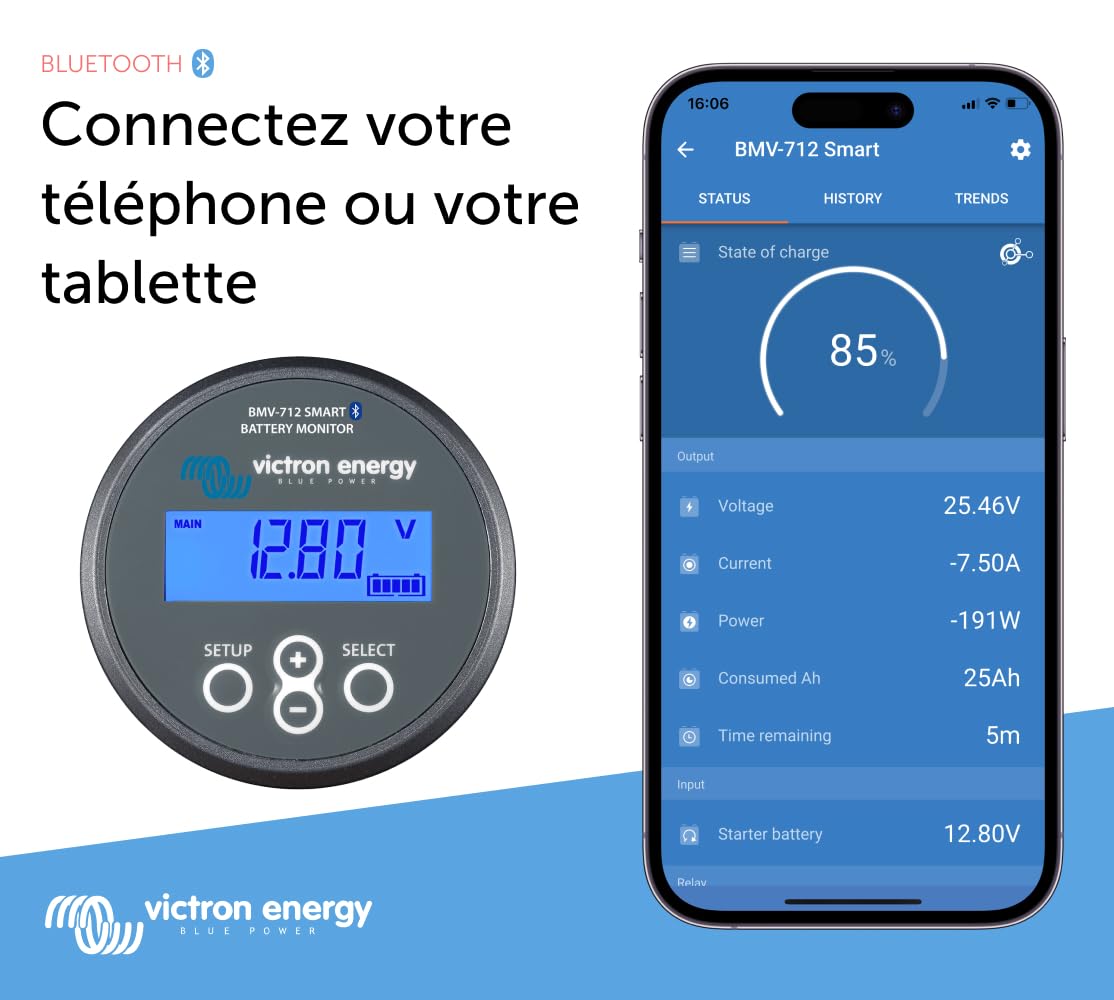 Victron Energy BMV-712 Smart Moniteur de Batterie Gris
