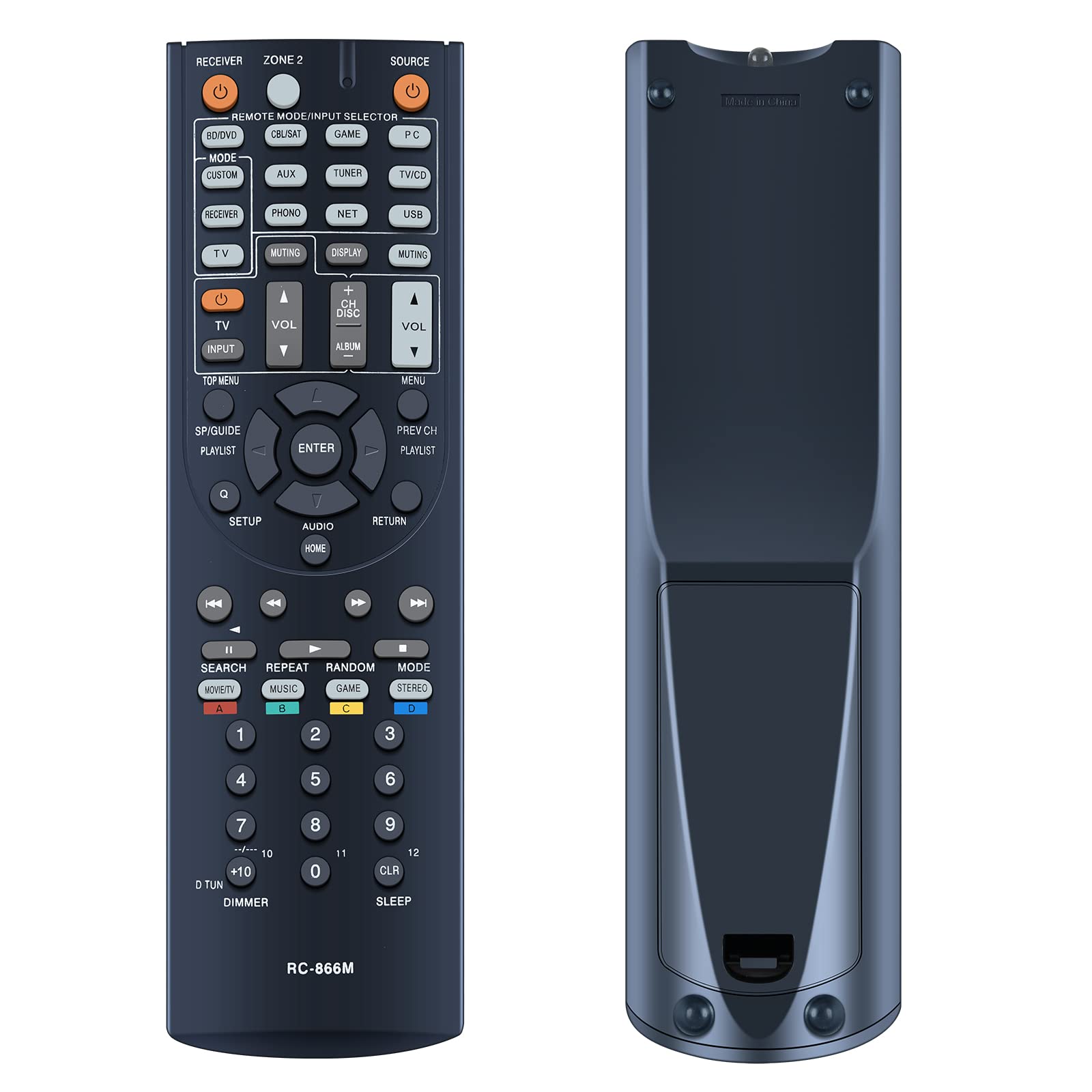 RC-866M Replace Remote Control fit for Onkyo AV Receiver RC866M TX-NR626 HT-RC560 RC-868M HT-S5300 HT-S6300 HT-S7300 HT-R391 TX-NR315 TX-NR525 TXNR525 TX-NR737 TXNR626 TXNR315 HTRC560