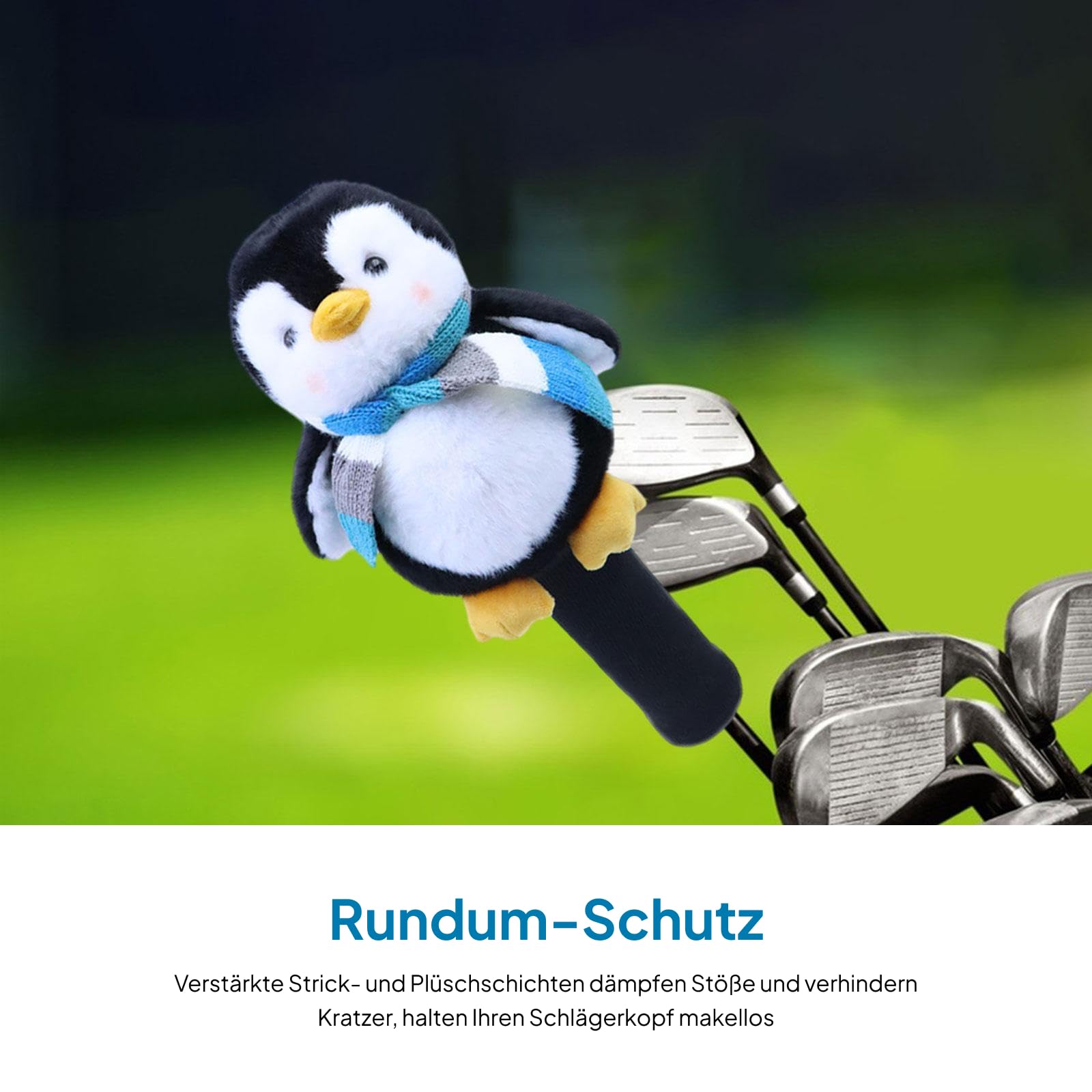 Harilla Golfschlägerhaube, lustige Schlägerkopf-Abdeckung mit Tierform, Langer Hals, Cartoon-Putter-Kopf-Abdeckung, weiche Plüsch-Driver-Schlägerkopf-Abdeckung für Hölzer & Eisen