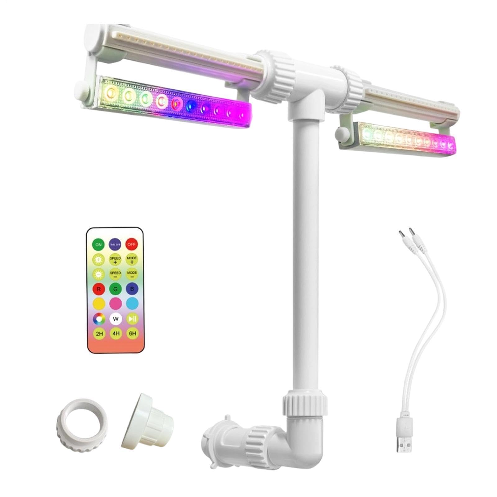 Generico Fontana per Piscina con LED Ricaricabile con Telecomando e | Fontana con Doppio Getto d'Acqua per Piscina per Decorazione Giardino Esterno, Spa, Festa Estiva