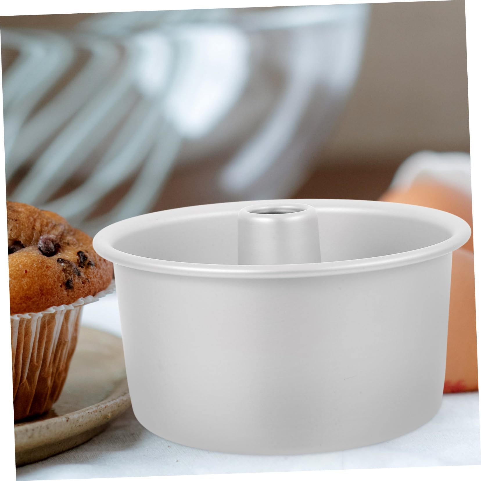 Teglia Rotonda per Torte in Lega di Alluminio con Fondo Rimovibile Antiaderente Stampo Chiffon Cake Resistente e Facile da Pulire per Dolci e Mousse