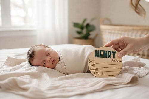 Miniatura 2 de Anuncio de nombre de bebé recién nacido 3D personalizado con estadísticas, nombre de bebé personalizado para hospital, muchos tamaños, 25 opciones