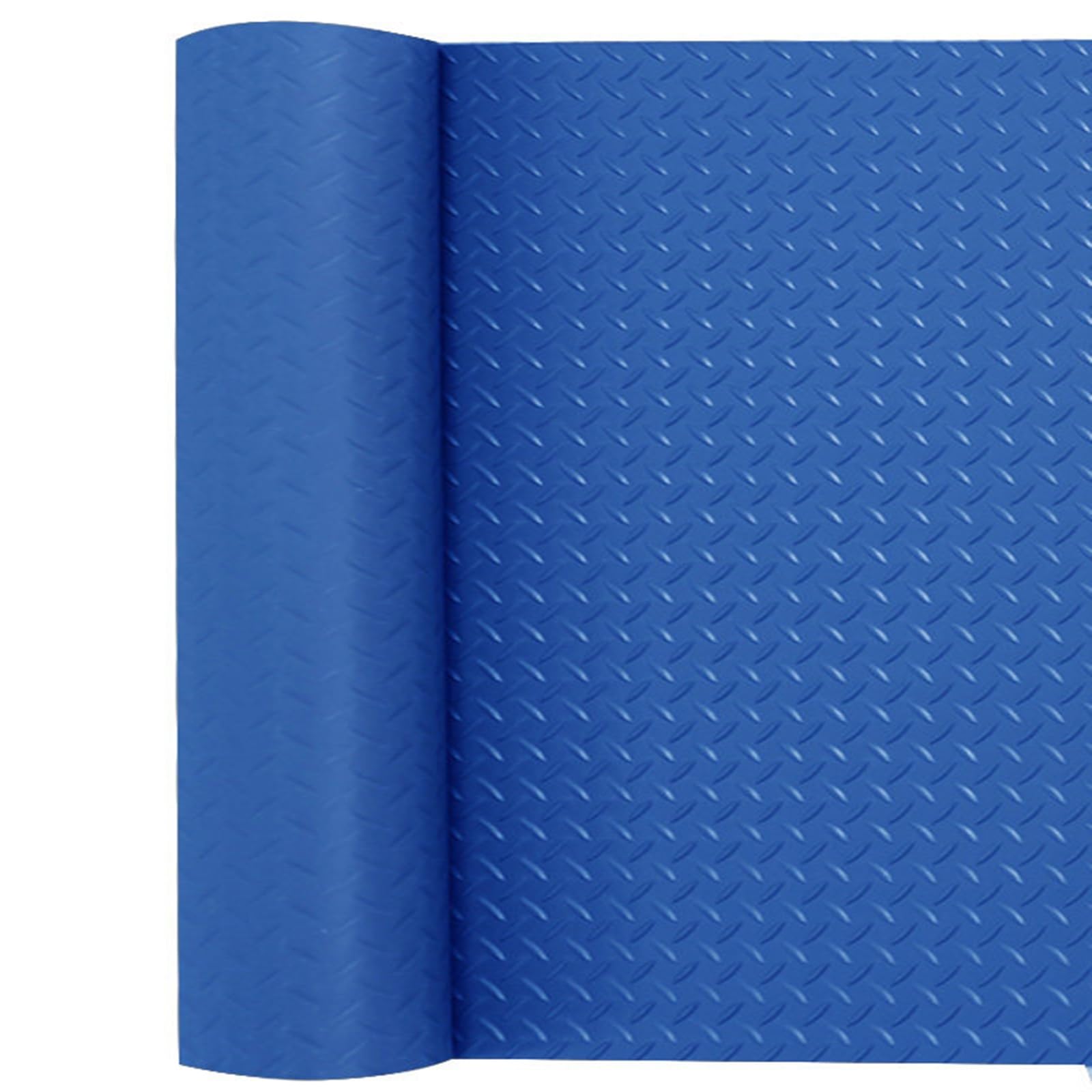 Rollo Revestimiento de Caucho PVC de Alta Resistencia, Suelo de Goma Antideslizante 1.5mm 3mm 5mm para Garaje Taller GimnasiaIndustrial y Comercial - Aislante Antiestático(Blue 3mm,W 1.2 x L 1 M)