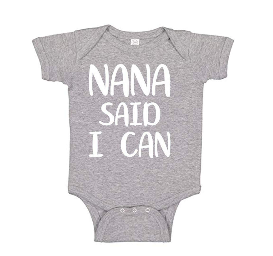 Nana Said I Can Baby Clothes Romper Grand Children Gender Neutral (Newborn, Grey)