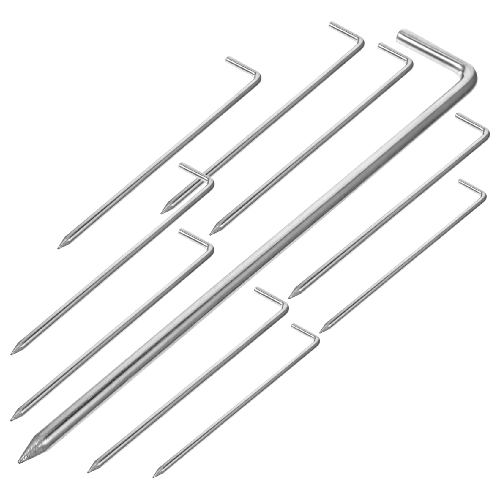Holibanna 10pcs Heavy Duty Metal Tent Pegs Durable Outdoor Tent Stakes for Camping Windproof Garden Spikes Easy to Use and Reusable All Soil Conditions