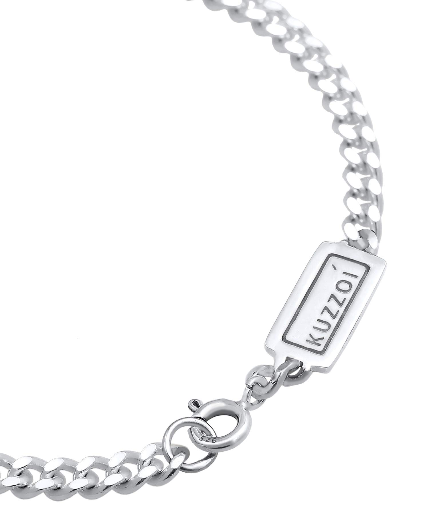 Kuzzoi Buddha Silber-Armband Herren 925 Silber Panzerarmband (5 mm)