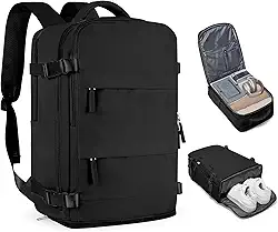 Mochila de viagem grande para mulheres e homens, mochila de mão, mochila de caminhada, Compartimento para Notebook, Sapatos e Entrada USB, para viagens, Cinza, 25L, Mochilas de viagem