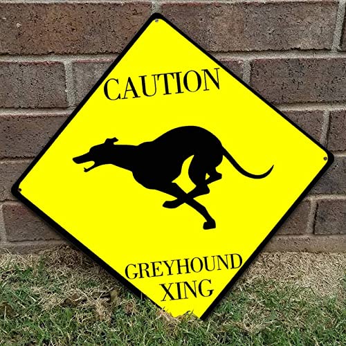 Plaque métal Caution Greyhound résistant aux intempéries panneau routier de signalisation