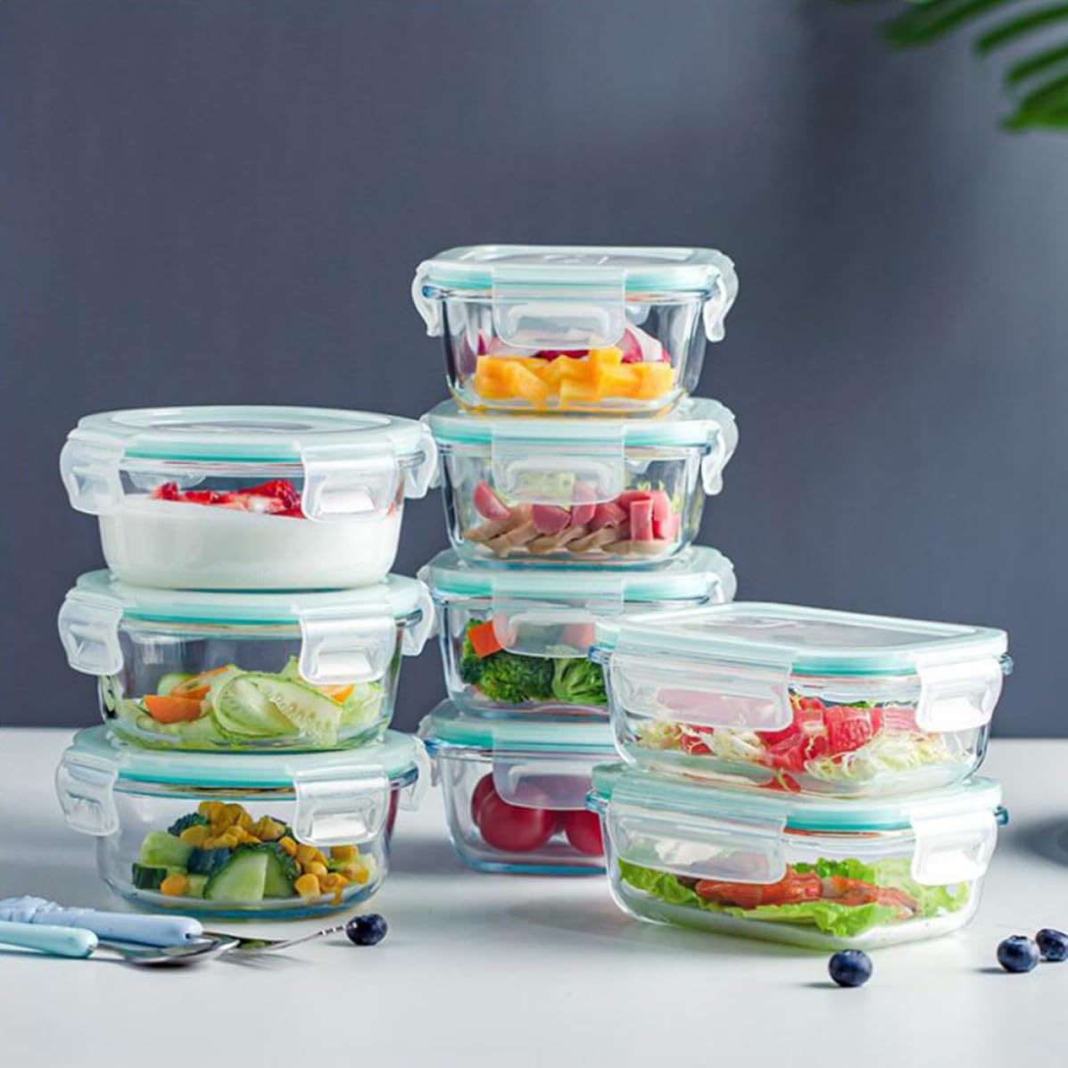 CANIGHT Scatola in Vetro Borosilicato 3 Pezzi Resistente al Calore
