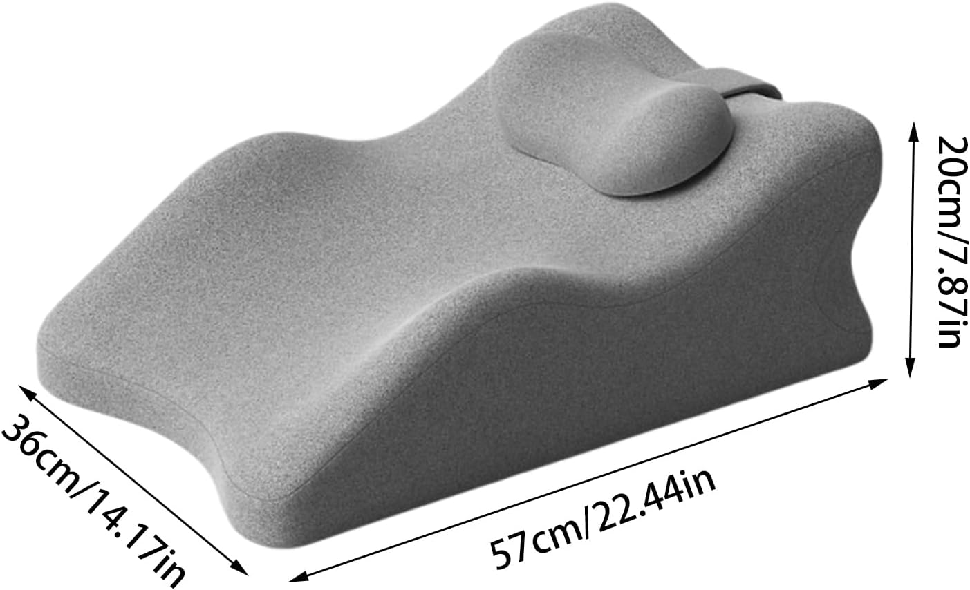 Memory Foam Pillow - Tilted Lumbar Cushion for Relief, Comfort Sleep with Relaxation Function, Support Cushion for Adults Seniors Home Travel Hotel, Soft Foam Material, 17 Inch