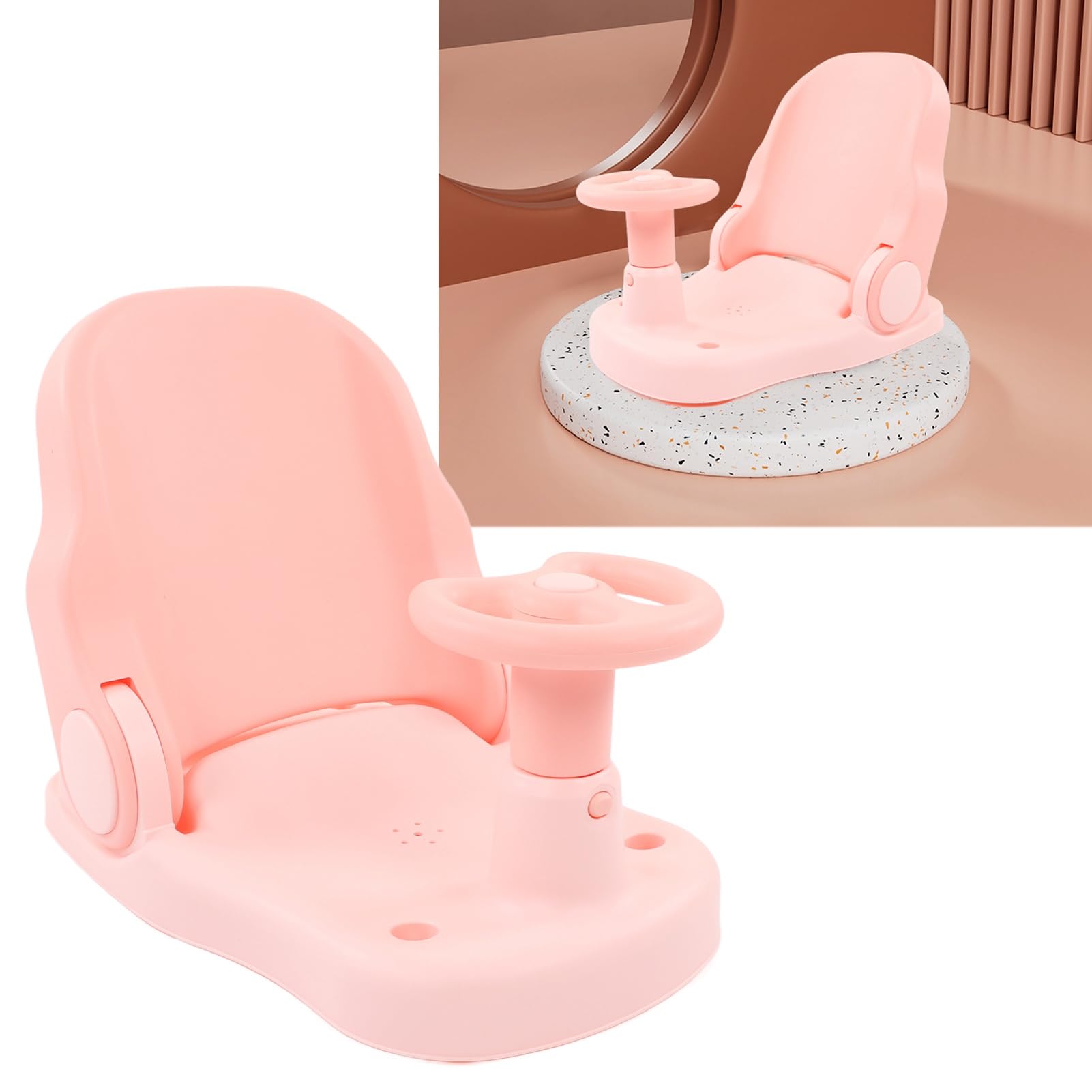 Badewannen-Baby-Badestuhl badewannensitz kleinkind Rutschfest Verstellbar, Sicherheit für Kleinkinder (Rosa) Baignoires