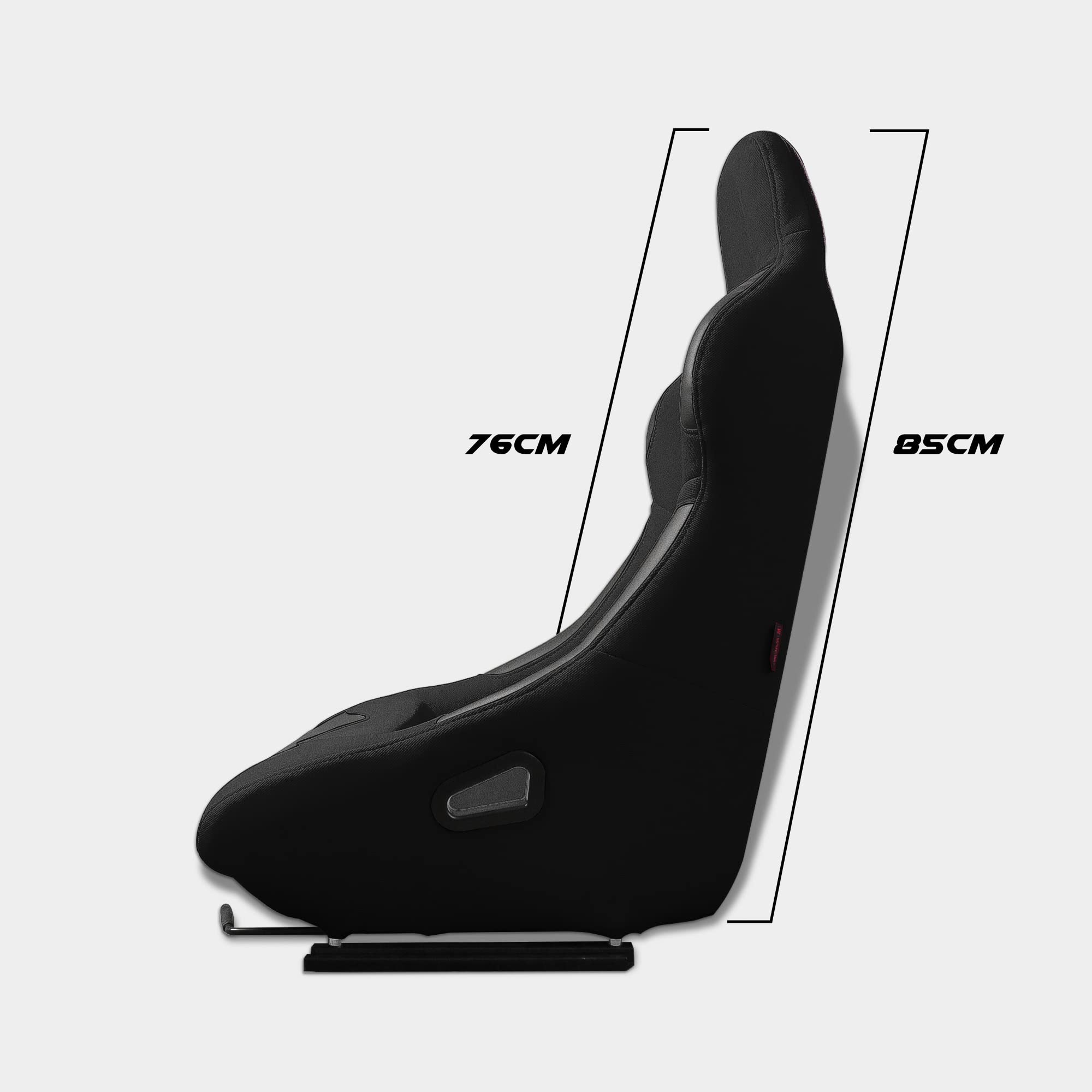 MODAUTO Asiento Deportivo para Coches，Baquet Deportivo Parches de Tela y Cuero,Adaptable para Coches,Modelo N040,Ojo Pequeño,Negro