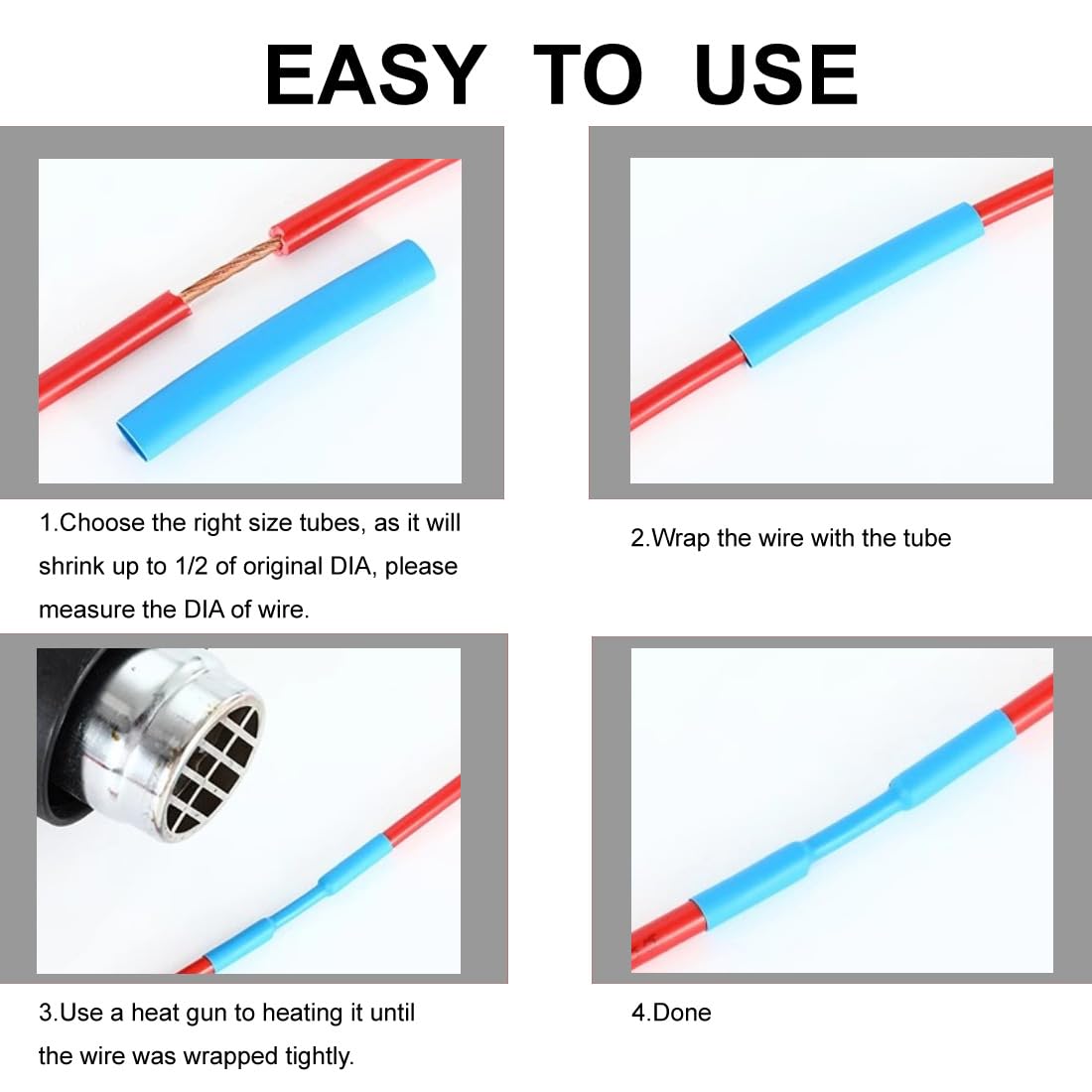 TUBO RETRÁCTIL TÉRMICO POLIOLEFINA 3/4" 19MM NEGRO - 25 PIES LARGO - RELACIÓN 2:1 - UL LISTED - IP67