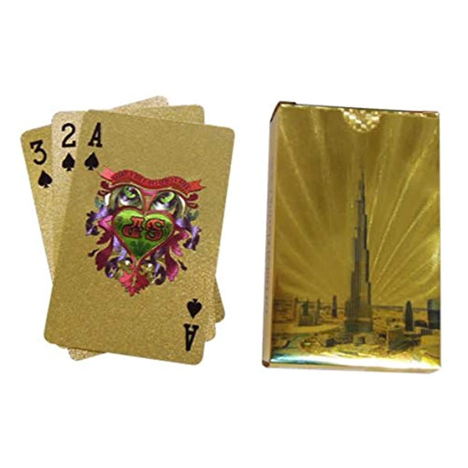 Dubai Landmarks Waterproof 24K Gold Foil Plated Poker Playing Cards