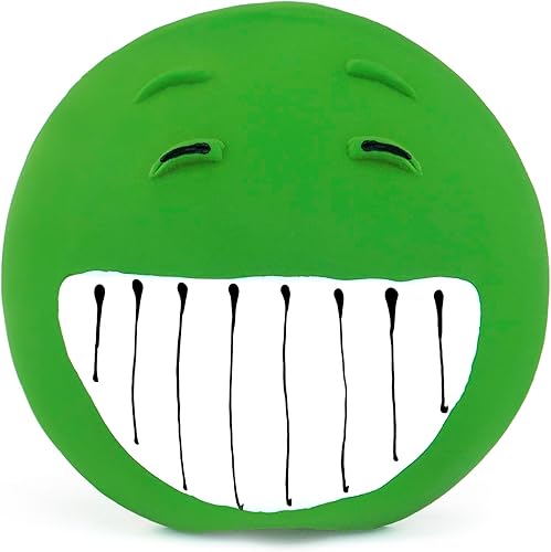 Miniatura 6 de CHIWAVA Paquete de 4 juguetes chirriantes de látex de 3.2 pulgadas para perros con cara sonriente, juego interactivo para perros pequeños