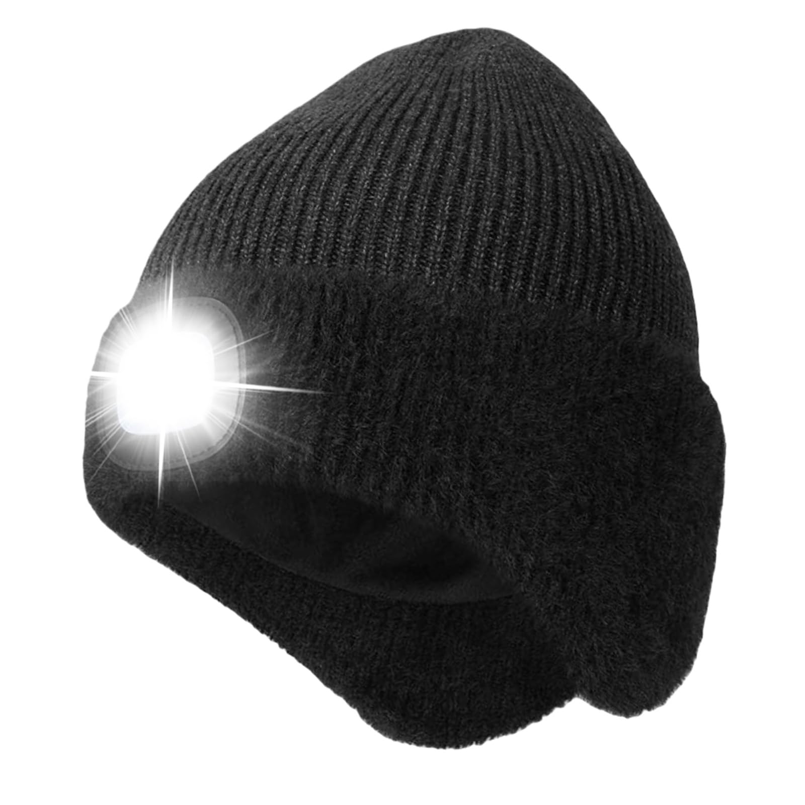 AWSOLAR Mütze mit Licht Kinder Junge und Erwachsener, Wiederaufladbare Strickmütze Kindermütze mit Licht