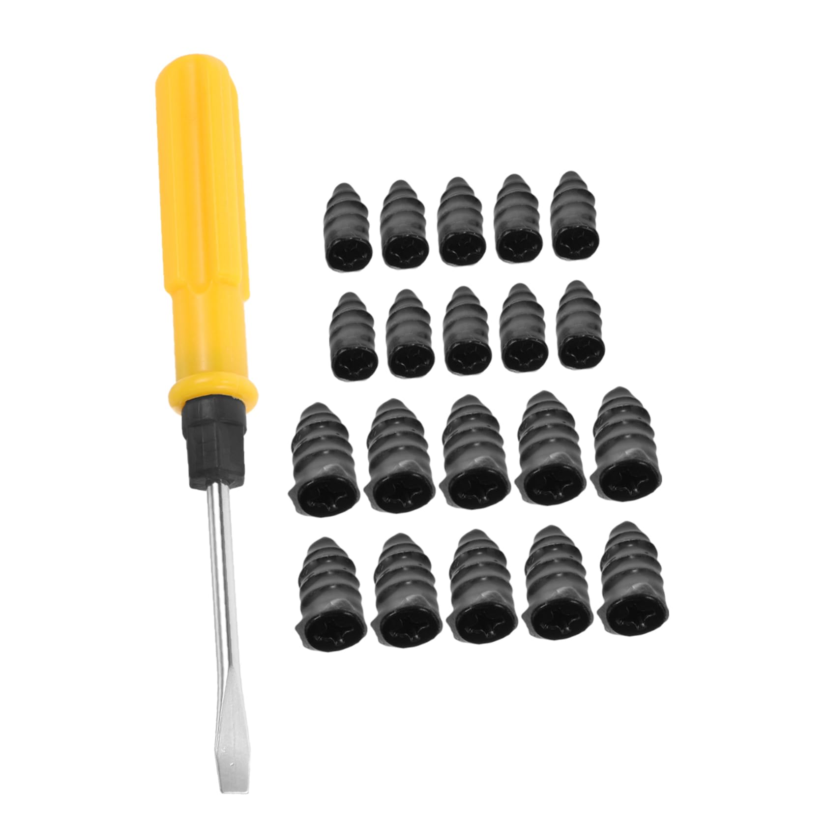 HOLIDYOYO 1Set Tire Repair Kit with Rubber Screws Includes Nails Screwdriver Easy to Use Puncture Repair Tools for Cars Motorcycles and More