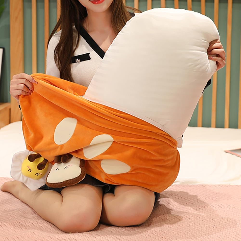 Simulation Bread Plush Pillow Sofa Waist Cushion Lumbar Suport Pillow Bed Rest Reading Pillow Washable Hugging Pillow (Plush, 60×40cm/23.6"×15.7")