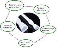 Vista 7 de Cupboard Bars Tension Rods, 6 Pack 11.8-20 Inches Spring Tensions Rods Steel Adjustable Tension Curtain Rod Shower Rod Closet Rod Window Rods White