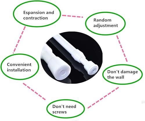 Miniatura 7 de Cupboard Bars Tension Rods, 6 Pack 11.8-20 Inches Spring Tensions Rods Steel Adjustable Tension Curtain Rod Shower Rod Closet Rod Window Rods White