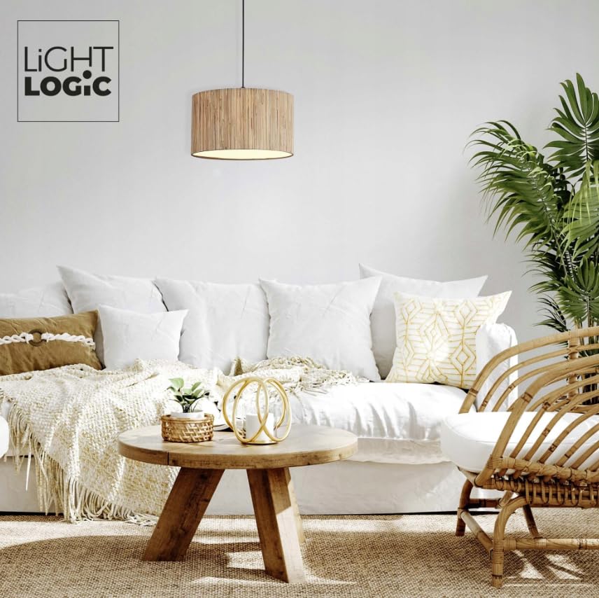 Pendellampe für Wohnzimmer - Hängelampe Höhenverstellbar für E27 LED Leuchtmittel - Moderne Pendelleuchte, Innenbeleuchtung für Küche Schlafzimmer