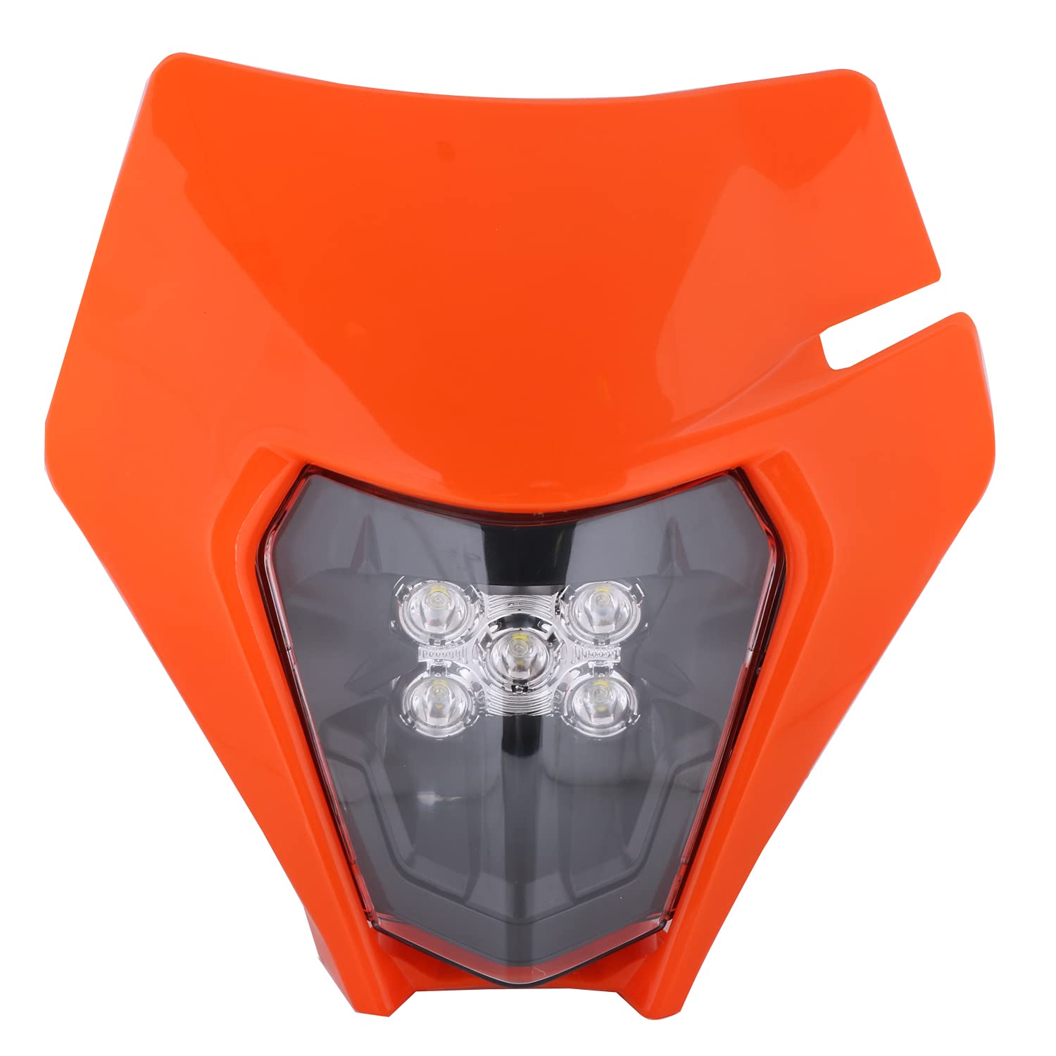 JFG RACING Faro Anteriore Universale Motocross,Mascherina Moto con Faro per la maggior parte delle SX SXF EXC EXCF Motocross Enduro Supermoto-Arancione