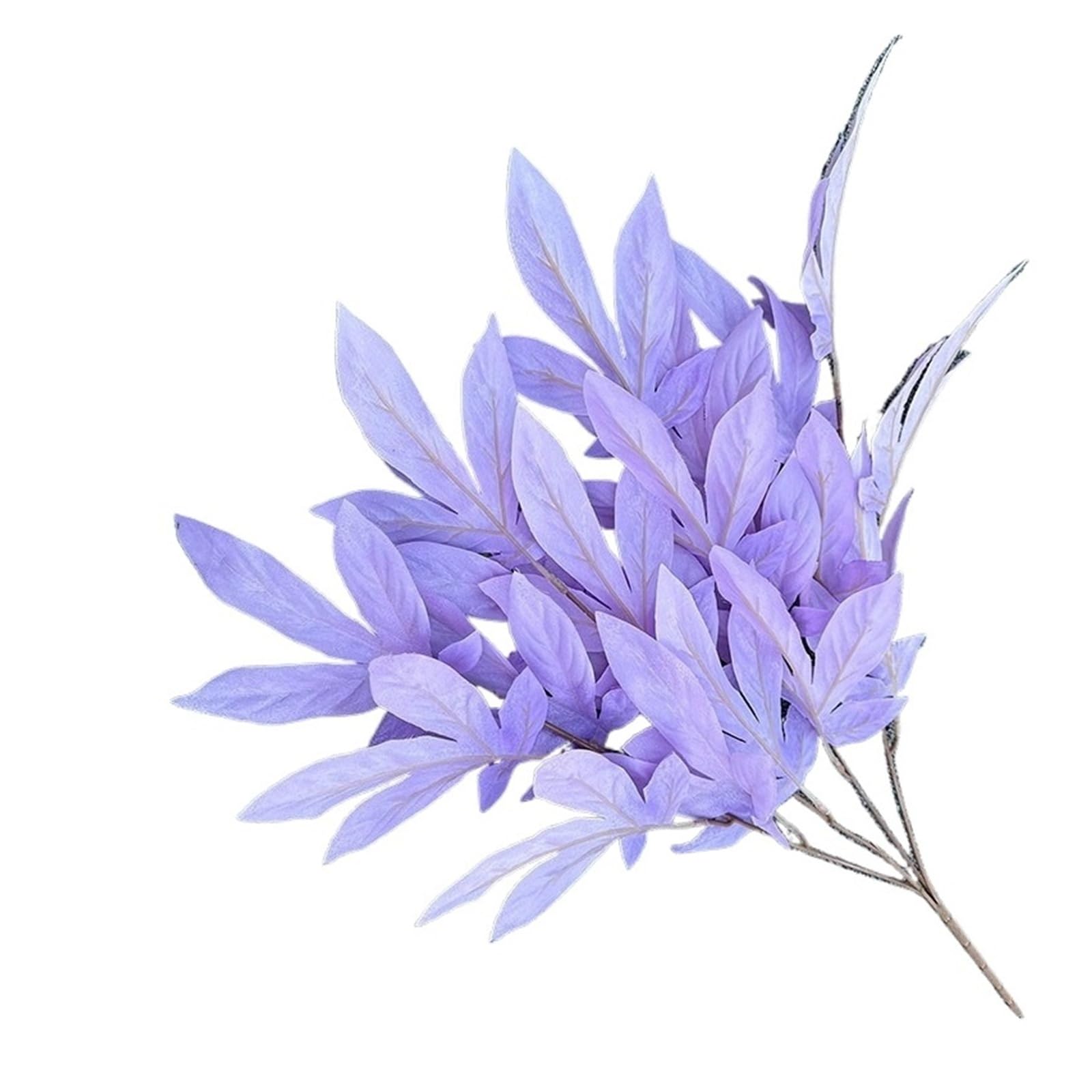 1PC Artificial Plants Silk Leaves Pink Wedding Decoration Bouquet Fake Plant Leaf Home Decor(Purple)