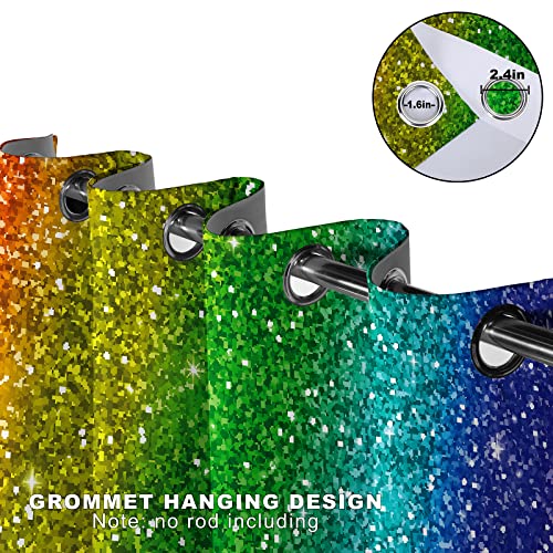 Haohe Colorful Rainbow Blackout Curtains For Home Bedroom Living Room Decor Grommet Window Drapes 2 Panel Set, 52"X84" #TOP3