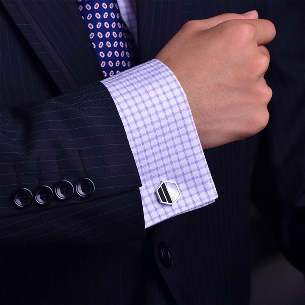 Camisas Gemelos De Hombre Gemelos Negros Botones Concha De Metal Boda Novio Invitado