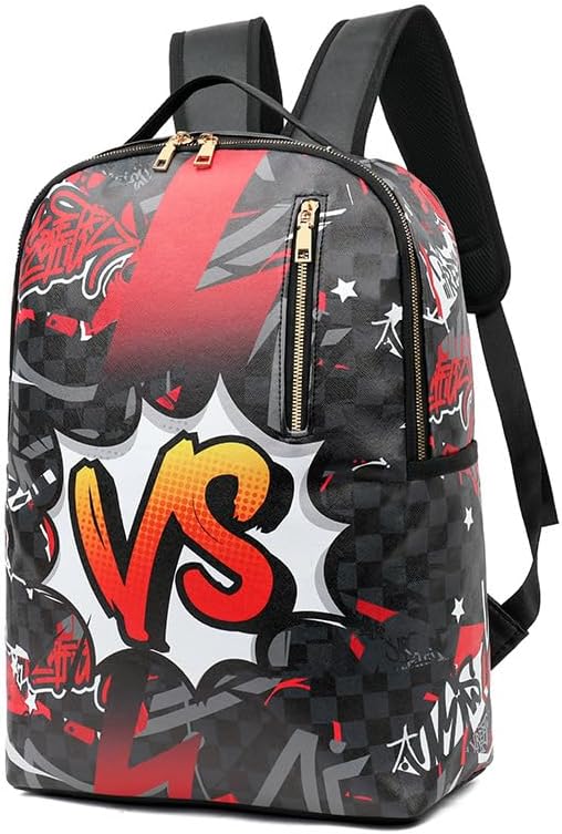 Fashion for men's cartoon Graffiti adolescent computer Backpacks,women's travel Backpack leather Laptop Bags. (COLOR4) (COLOR3)
