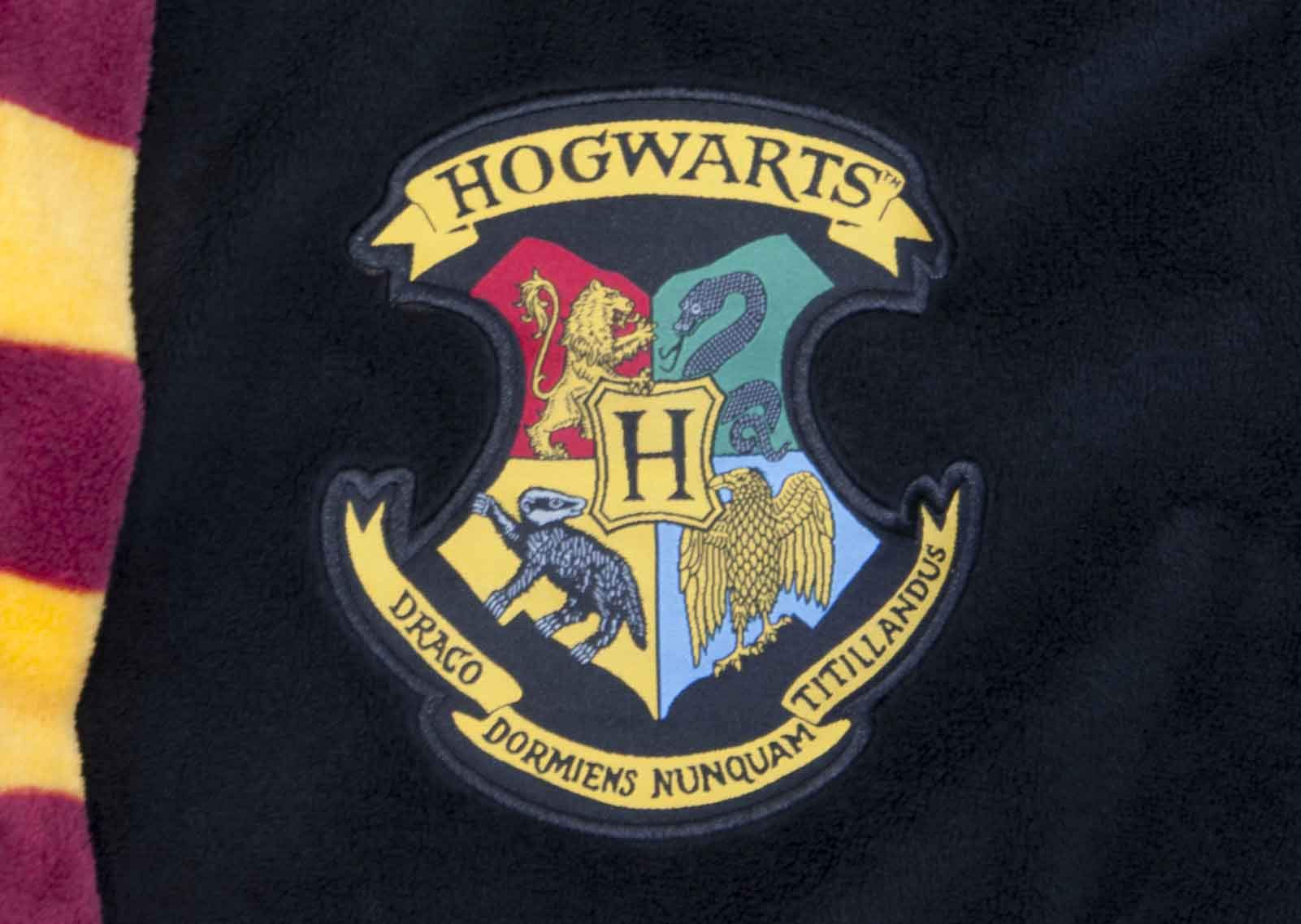 HARRY POTTER Peignoir Hogwarts School Crest Nouveau Officiel Femme Noir Fleece Size One Size