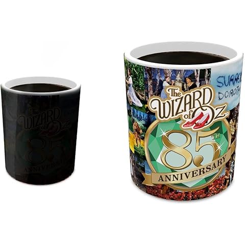 Morphing Mugs The Wizard of Oz 85th Anniversary – Iconic Moments Collage – One 11 oz Color Changing Ceramic Mug – Image Revealed When HOT Liquid Is Added!